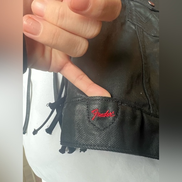 Fender X Wrangler Black Denim Fringe Jacket - Picture 7 of 7